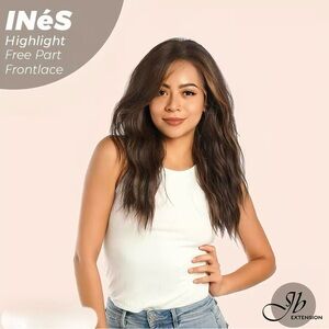 JB EXTENSIONS Brown Highlight Free Part Frontlace Wig
 
NWT